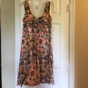 Dress Barn Floral Pink and Black Dress